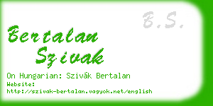 bertalan szivak business card